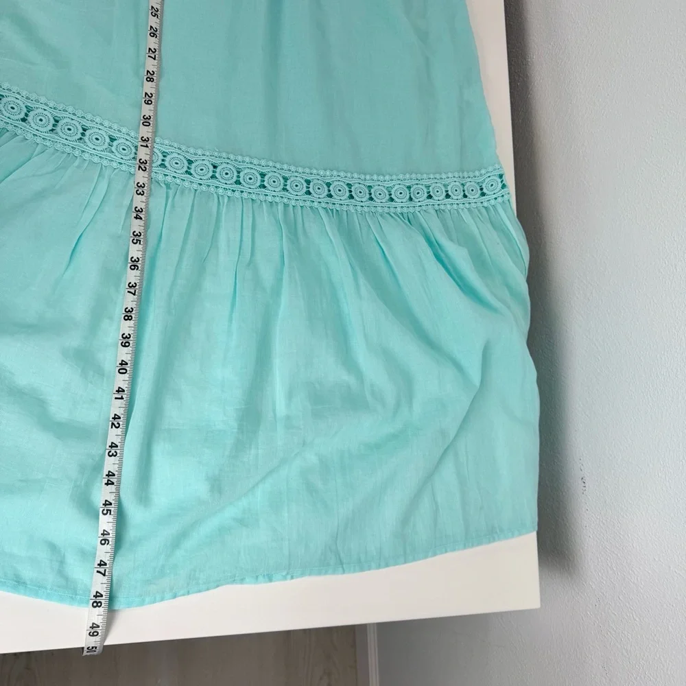 Debbie Katz Off the Shoulder Beach Boho Feminine Beach Resort Teal Maxi‎ Dress S